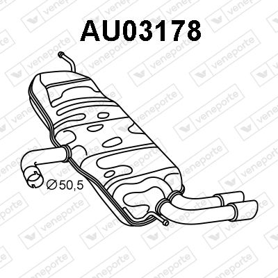 VENEPORTE AU03178 Глушитель выхлопных газов  для AUDI A3 (Ауди А3)