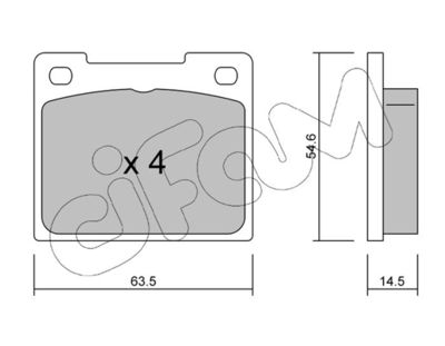 Комплект тормозных колодок, дисковый тормоз CIFAM 822-020-0 для TRIUMPH SPITFIRE