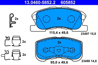 Комплект тормозных колодок, дисковый тормоз ATE 13.0460-5852.2 для DAIHATSU SIRION