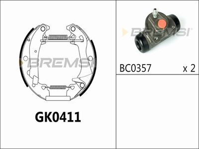Комплект тормозных колодок BREMSI GK0411 для FIAT ARGENTA