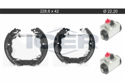 комплект спирачна челюст ICER 79KT0138 C