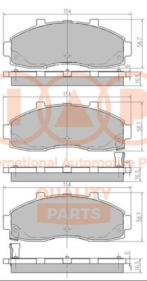 Комплект тормозных колодок, дисковый тормоз IAP QUALITY PARTS 704-21079 для KIA PREGIO