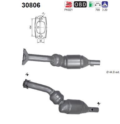 Катализатор AS 30806 для DACIA DUSTER