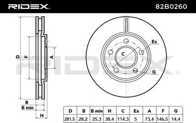 спирачен диск RIDEX 82B0260