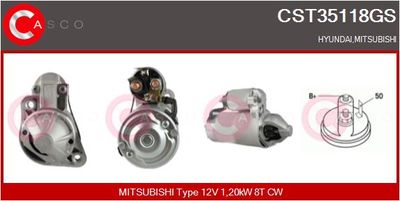 Стартер CASCO CST35118GS для MITSUBISHI 3000