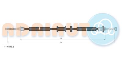 Тросик, cтояночный тормоз ADRIAUTO 11.0265.2 для FIAT PANDA