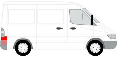 Hoekreparatieset, achter Rechts (onderste deel, paal, laag) past: MERCEDES SPRINTER 901, 902, 903, 904, 905 01.95-05.06