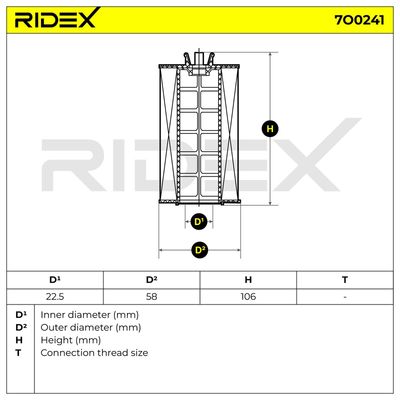 маслен филтър RIDEX 7O0241