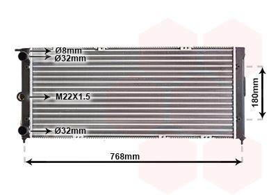 Радиатор, охлаждение двигателя VAN WEZEL 58002037 для VW SANTANA