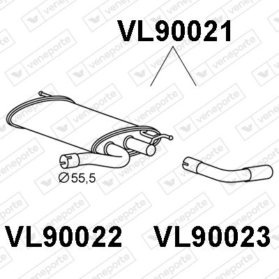 Глушитель выхлопных газов конечный VENEPORTE VL90021 для VOLVO V60