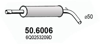 ASSO 50.6006 Глушитель выхлопных газов  для SEAT CORDOBA (Сеат Кордоба)