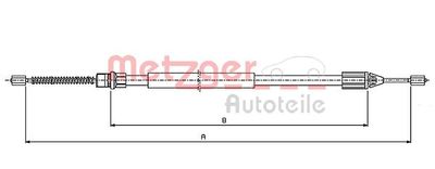 Тросик, cтояночный тормоз METZGER 10.6542 для RENAULT TWINGO