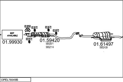 SISTEM DE ESAPAMENT MTS OPEL78549B015332