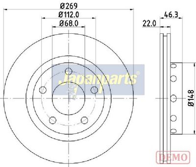 спирачен диск JAPANPARTS DP-0913C