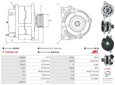 GENERATOR / ALTERNATOR AS-PL A1055S 4