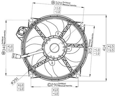 Вентилятор, охлаждение двигателя DOGA ERE103 для RENAULT FLUENCE