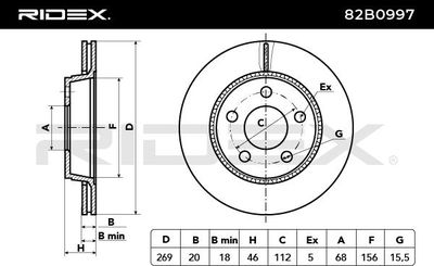 спирачен диск RIDEX 82B0997