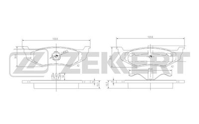 ZEKKERT BS-1339 Тормозные колодки и сигнализаторы  для DODGE  (Додж Интрепид)
