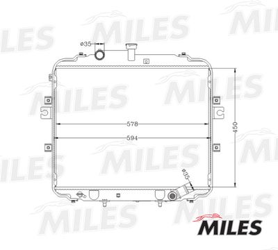 Радиатор, охлаждение двигателя MILES ACRB068