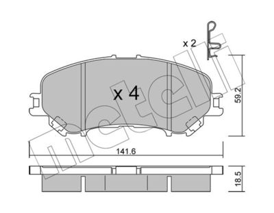Комплект тормозных колодок, дисковый тормоз 22-1010-0