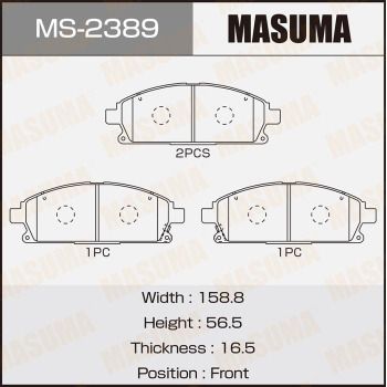 Комплект тормозных колодок MASUMA MS-2389 для NISSAN X-TRAIL