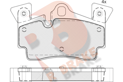 Комплект тормозных колодок, дисковый тормоз R BRAKE RB1611-203 для PORSCHE CAYENNE