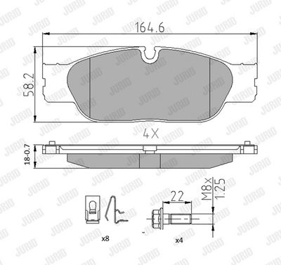Bremsekloss sett JURID 573023J for DAIMLER, JAGUAR