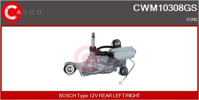 CASCO CWM10308GS Двигатель стеклоочистителя для FORD FIESTA Автофургон / микроавтобус (J5_, J3_)