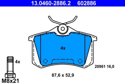 Brake Pad Set, disc brake 13.0460-2886.2