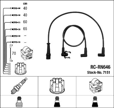 Комплект проводов зажигания NGK 7151 для RENAULT SAFRANE