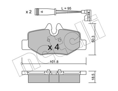 Комплект тормозных колодок, дисковый тормоз 22-0576-0K