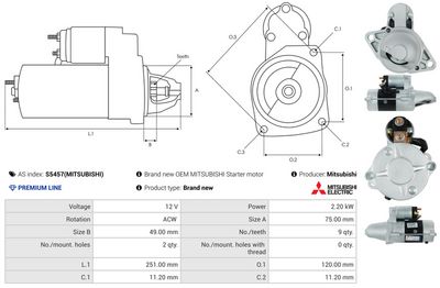 STARTER AS-PL S5457MITSUBISHI 4