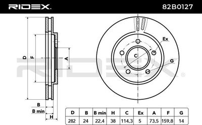 спирачен диск RIDEX 82B0127