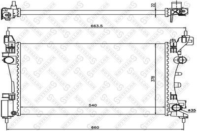 Радиатор, охлаждение двигателя STELLOX 10-25404-SX для OPEL CORSA