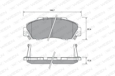 Комплект тормозных колодок, дисковый тормоз WEEN 151-2171 для HONDA PRELUDE