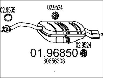 MTS 01.96850 Глушитель выхлопных газов  для ALFA ROMEO 166 (Альфа-ромео 166)