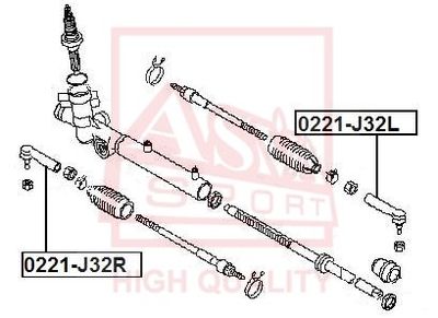 Наконечник поперечной рулевой тяги ASVA 0221-J32R для NISSAN (DFAC) TEANA