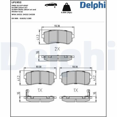 Brake Pad Set, disc brake LP1952