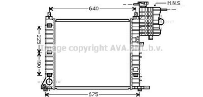 Радиатор, охлаждение двигателя AVA QUALITY COOLING MS2348 для MERCEDES-BENZ V-CLASS