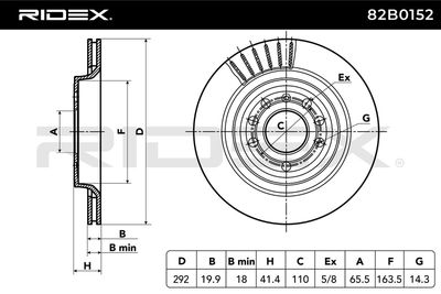спирачен диск RIDEX 82B0152