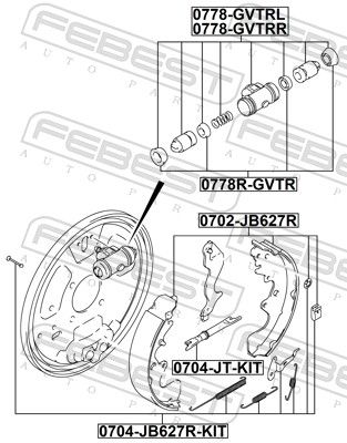 Säätösarja, rumpujarru FEBEST 0704-JT-KIT – SUZUKI