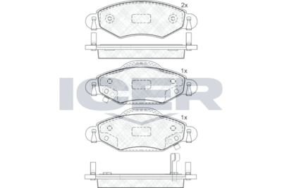 Комплект тормозных колодок, дисковый тормоз ICER 181587 для TOYOTA PLATZ