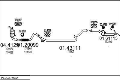 Układ wydechowy MTS PEUG47468A012149