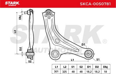 носач, окачване на колелата STARK SKCA-0050781