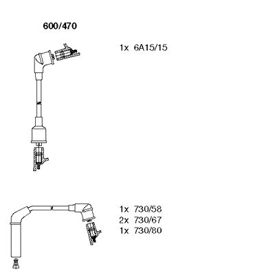Комплект проводов зажигания BREMI 600/470 для HYUNDAI H-1