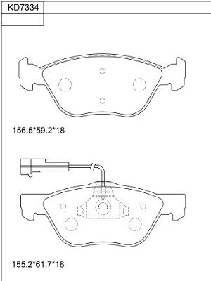 ASIMCO KD7334 Тормозные колодки и сигнализаторы для DAF CF FAT 400 ASIMCO KD7334 Тормозные колодки и сигнализаторы для DAF CF FAT 400