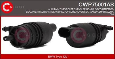 Водяной насос, система очистки окон CASCO CWP75001AS для VW BEETLE