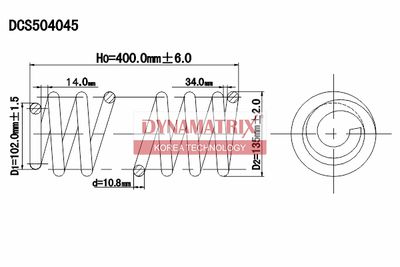 DYNAMATRIX DCS504045 Пружина подвески  для FORD SIERRA (Форд Сиерра)