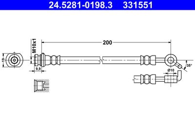 Тормозной шланг ATE 24.5281-0198.3 для NISSAN JUKE