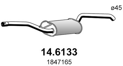 Средний глушитель выхлопных газов ASSO 14.6133 для FORD C-MAX